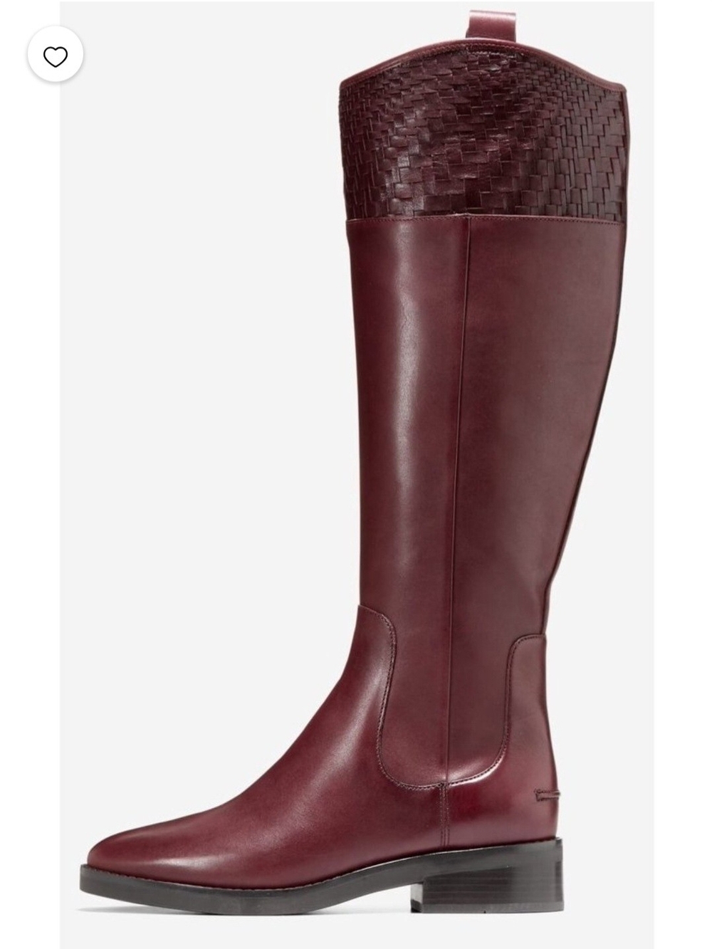 Cole Haan Over-the-Knee Woven Cuff Boot in Burgundy
